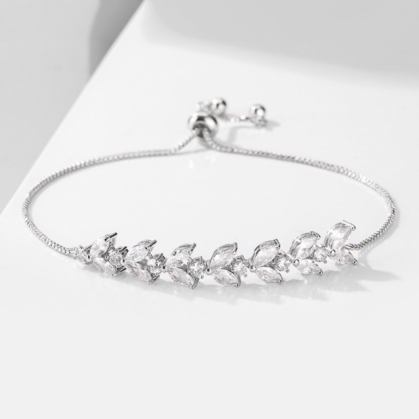 Ladies' Beautiful Alloy With Irregular Cubic Zirconia Bracelets