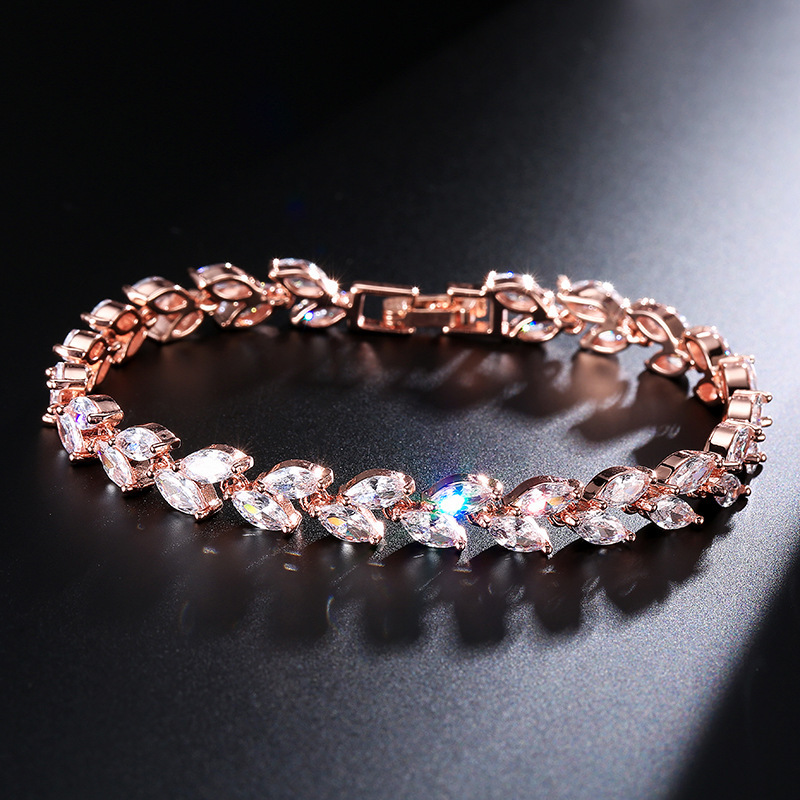 Ladies' Beautiful Alloy With Irregular Cubic Zirconia Bracelets