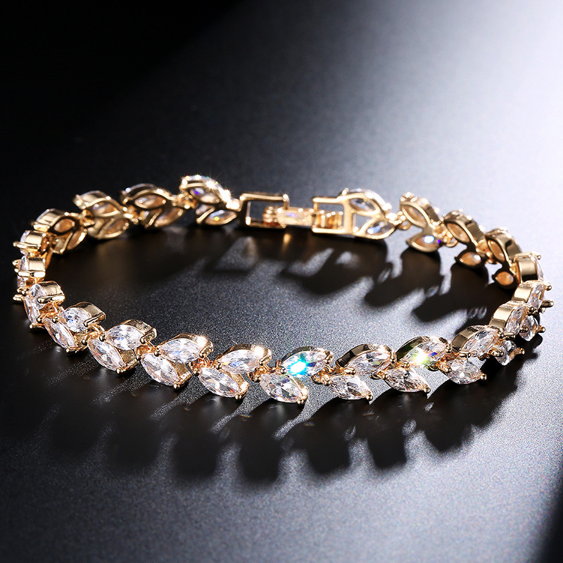 Ladies' Beautiful Alloy With Irregular Cubic Zirconia Bracelets