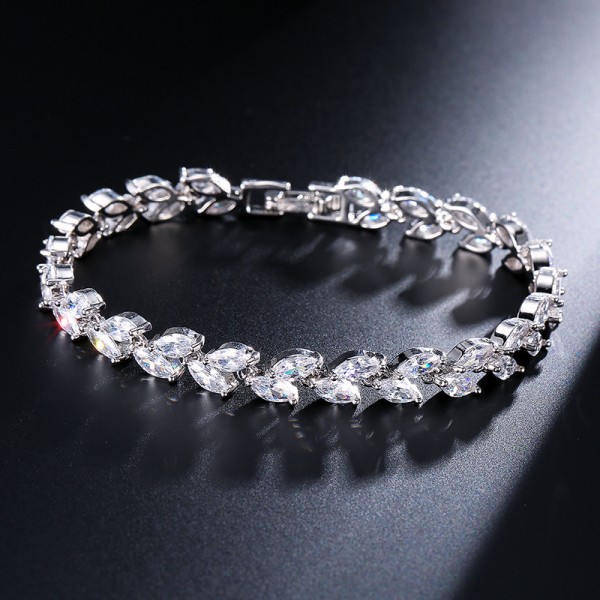 Ladies' Beautiful Alloy With Irregular Cubic Zirconia Bracelets