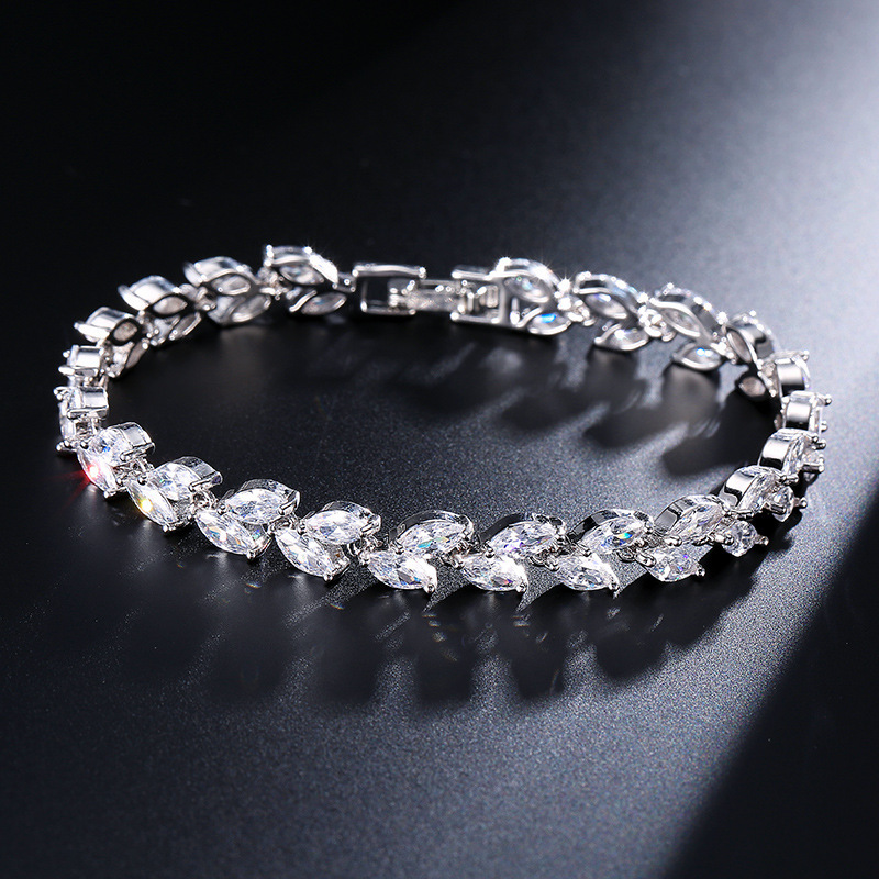 Ladies' Beautiful Alloy With Irregular Cubic Zirconia Bracelets