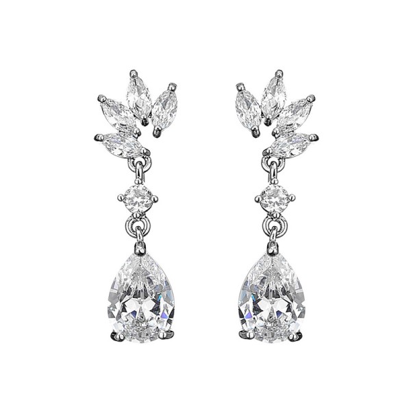 Ladies' Beautiful Alloy With Irregular Cubic Zirconia Earrings