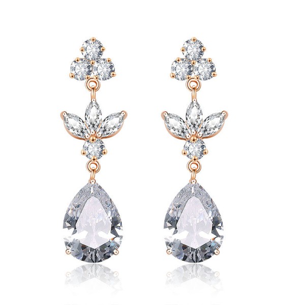 Ladies' Beautiful Alloy With Irregular Cubic Zirconia Earrings