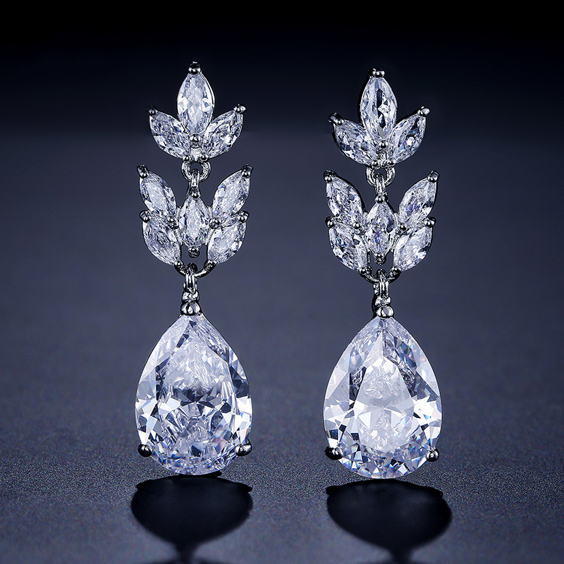 Ladies' Beautiful Alloy With Irregular Cubic Zirconia Earrings