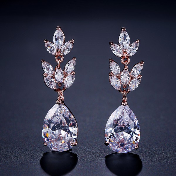 Ladies' Beautiful Alloy With Irregular Cubic Zirconia Earrings