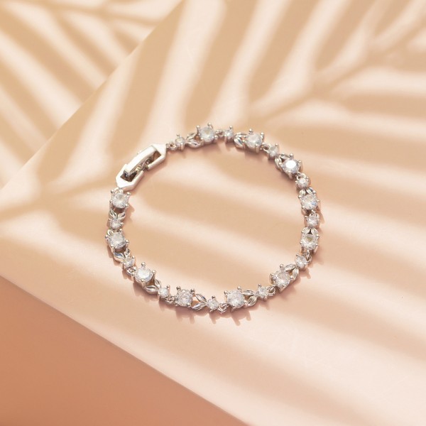 Ladies' Beautiful Alloy With Irregular Cubic Zirconia Bracelets