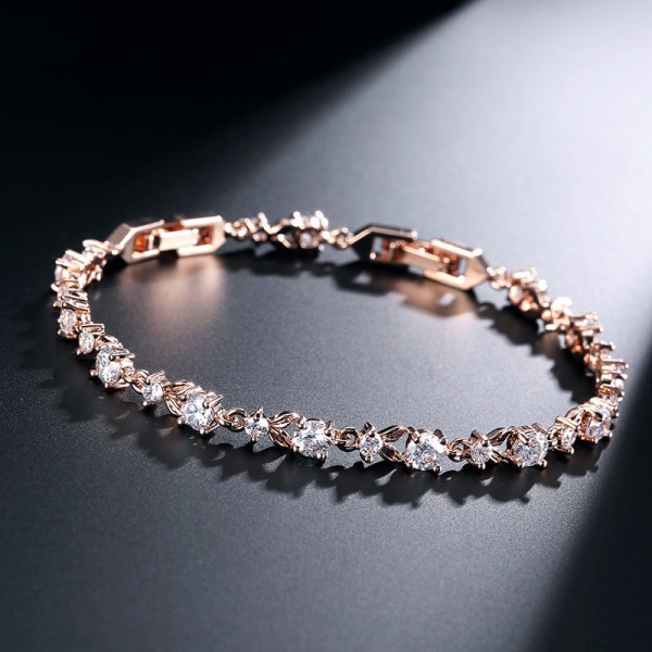 Ladies' Beautiful Alloy With Irregular Cubic Zirconia Bracelets