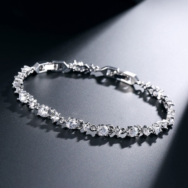 Ladies' Beautiful Alloy With Irregular Cubic Zirconia Bracelets