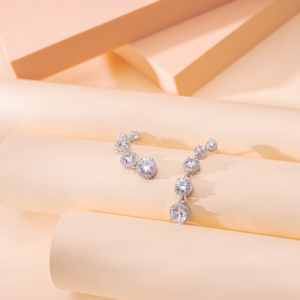 Ladies' Beautiful Alloy With Irregular Cubic Zirconia Earrings