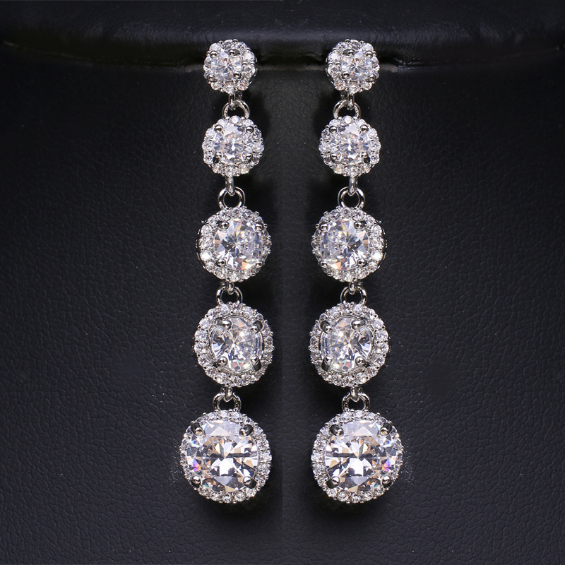 Ladies' Beautiful Alloy With Irregular Cubic Zirconia Earrings