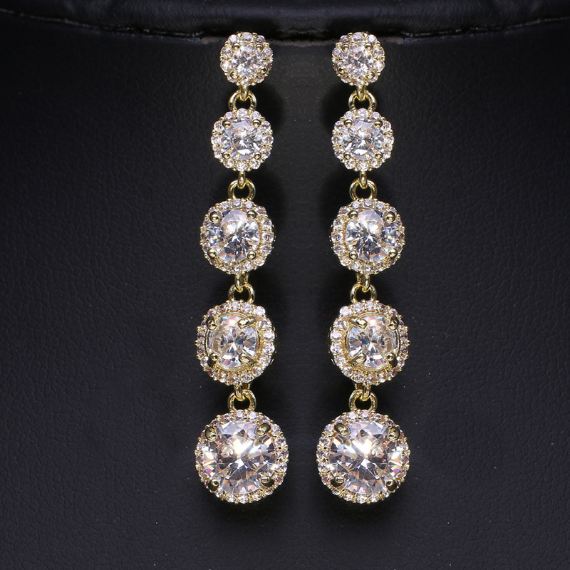 Ladies' Beautiful Alloy With Irregular Cubic Zirconia Earrings