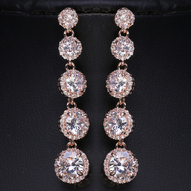 Ladies' Beautiful Alloy With Irregular Cubic Zirconia Earrings