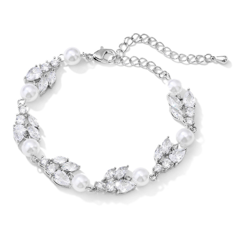 Ladies' Pretty Alloy With Irregular Cubic Zirconia Bracelets