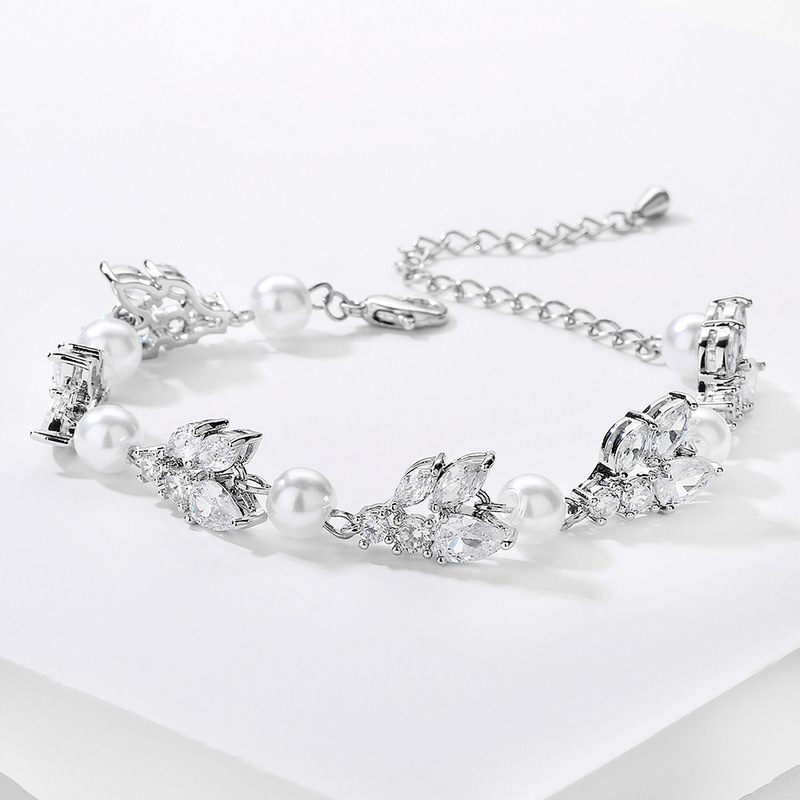 Ladies' Pretty Alloy With Irregular Cubic Zirconia Bracelets