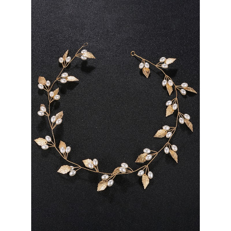 Flower Girl Alloy Headbands With Imitation Pearls