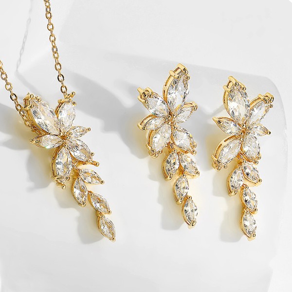 Ladies' Elegant Alloy With Irregular Cubic Zirconia Jewelry Sets