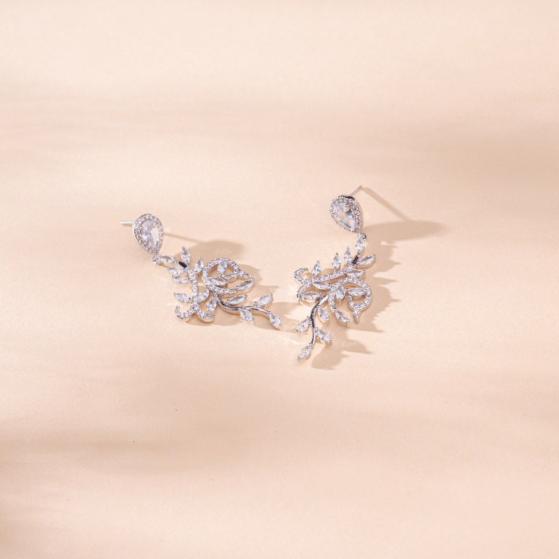 Ladies' Fashionable Alloy With Irregular Cubic Zirconia Earrings