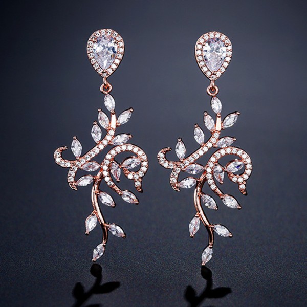 Ladies' Fashionable Alloy With Irregular Cubic Zirconia Earrings