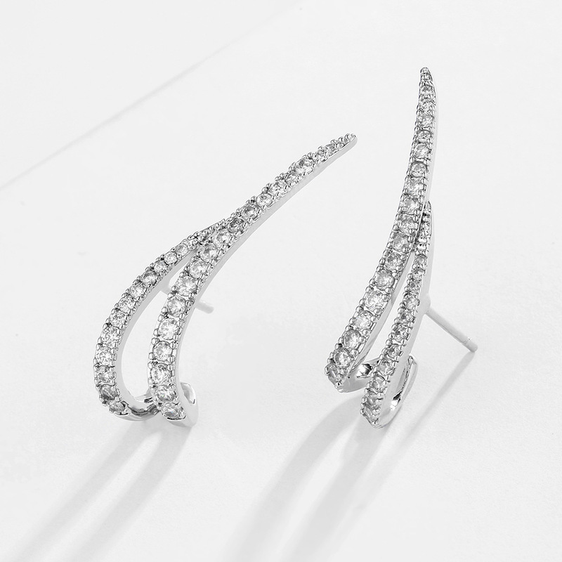 Ladies' Fashionable Alloy With Irregular Cubic Zirconia Earrings