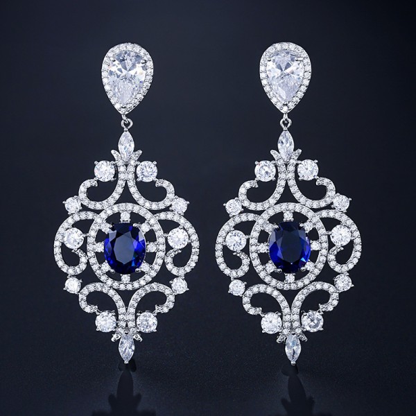 Ladies' Fashionable Alloy With Irregular Cubic Zirconia Earrings