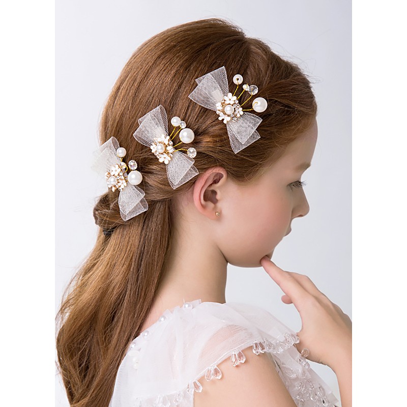 Flower Girl Alloy Headbands/Hairpins (Set of 2 pieces)