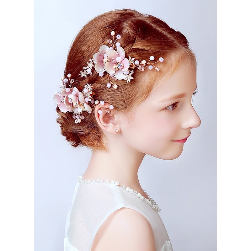 Flower Girl Alloy Headbands/Hairpins (Set of 2 pieces)