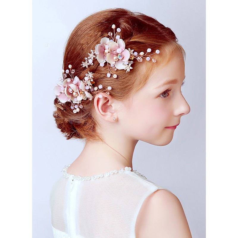 Flower Girl Alloy Headbands/Hairpins (Set of 2 pieces)