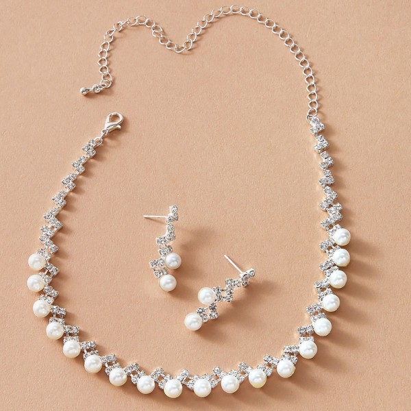 Ladies'/Couples' Elegant/Fashionable/Classic Alloy With Irregular Pearl/Cubic Zirconia Jewelry Sets For Her