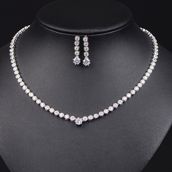 Ladies'/Couples' Elegant/Fashionable/Classic Alloy With Irregular Cubic Zirconia Jewelry Sets