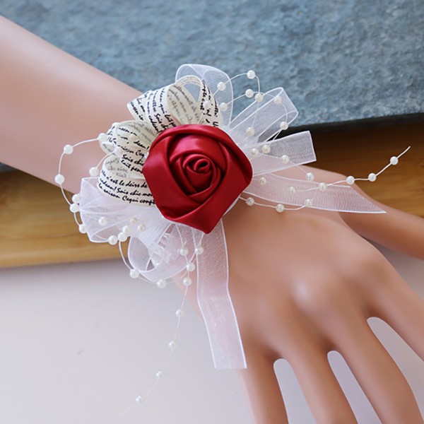 Pretty/Fancy/Fascinating/Graceful Free-Form Satin Wrist Corsage -