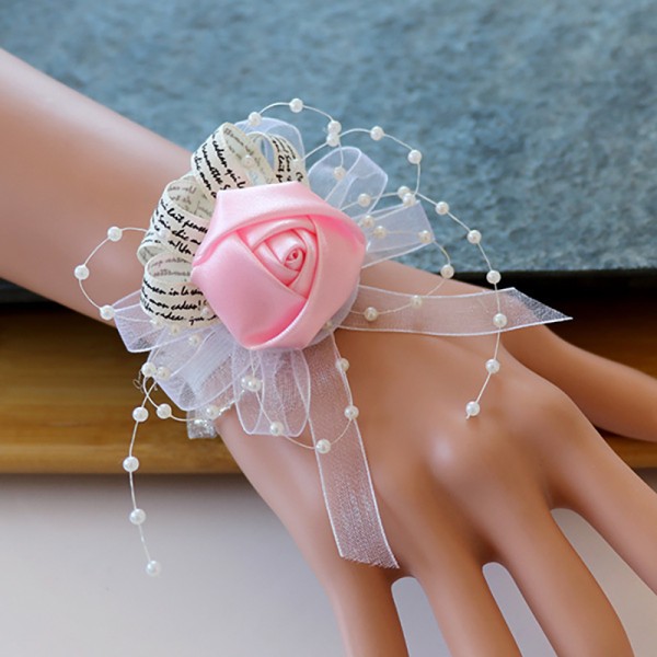 Pretty/Fancy/Fascinating/Graceful Free-Form Satin Wrist Corsage -