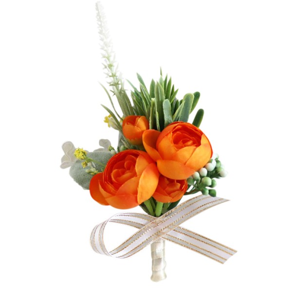 Pretty/Fancy/Fascinating/Graceful Free-Form Silk Flower Boutonniere -