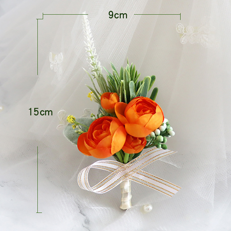 Pretty/Fancy/Fascinating/Graceful Free-Form Silk Flower Boutonniere -