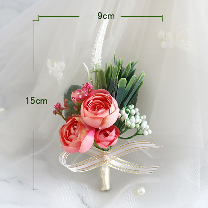 Pretty/Fancy/Fascinating/Graceful Free-Form Silk Flower Boutonniere -