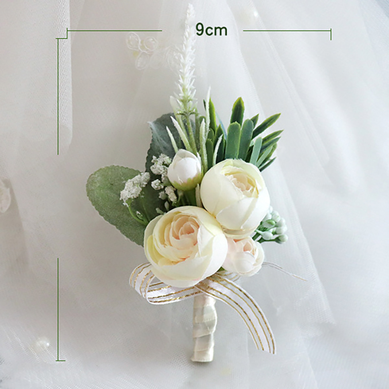 Pretty/Fancy/Fascinating/Graceful Free-Form Silk Flower Boutonniere -