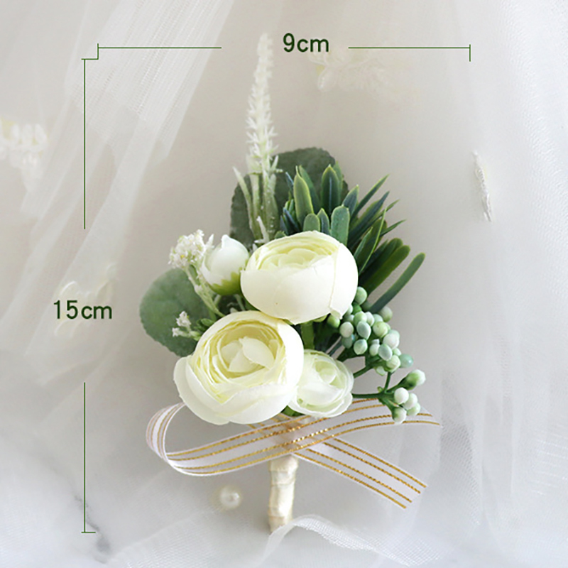 Pretty/Fancy/Fascinating/Graceful Free-Form Silk Flower Boutonniere -