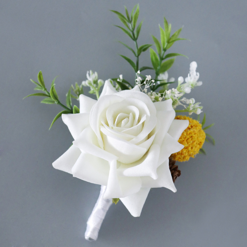 Pretty/Fancy/Fascinating/Graceful Free-Form Silk Flower Boutonniere -