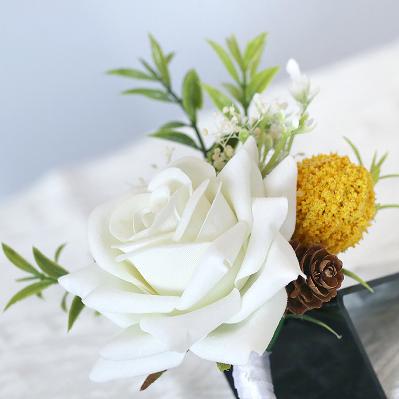 Pretty/Fancy/Fascinating/Graceful Free-Form Silk Flower Boutonniere -