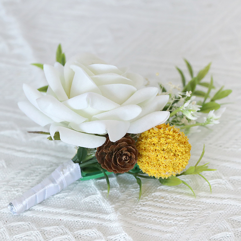 Pretty/Fancy/Fascinating/Graceful Free-Form Silk Flower Boutonniere -