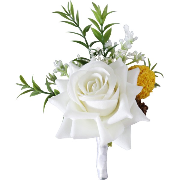 Pretty/Fancy/Fascinating/Graceful Free-Form Silk Flower Boutonniere -