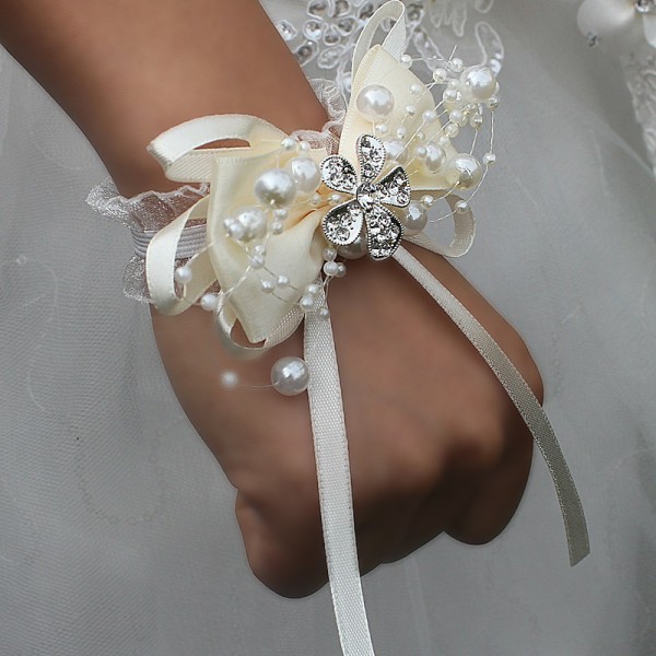 Pretty/Fancy/Fascinating/Graceful Free-Form Satin Wrist Corsage -