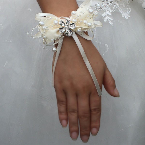 Pretty/Fancy/Fascinating/Graceful Free-Form Satin Wrist Corsage -