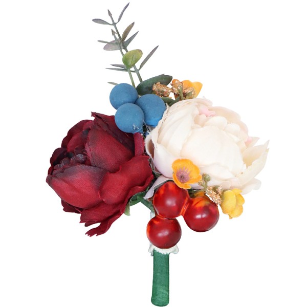 Pretty/Fancy/Fascinating/Graceful Free-Form Silk Flower Wrist Corsage/Boutonniere/Wedding Bouquet sets -