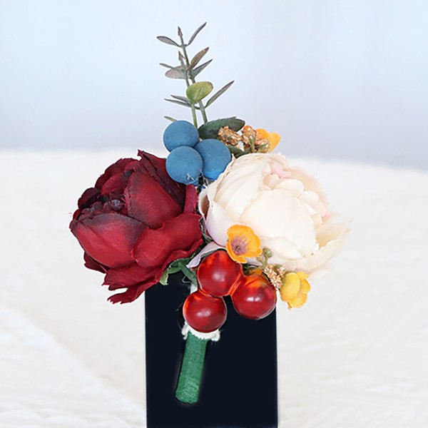 Pretty/Fancy/Fascinating/Graceful Free-Form Silk Flower Wrist Corsage/Boutonniere/Wedding Bouquet sets -