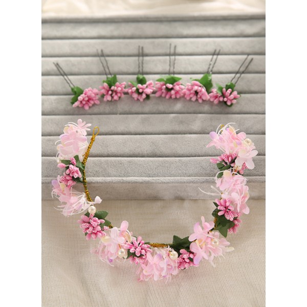 Flower Girl Alloy/Artificial Flower Tiaras With Lace/Flower