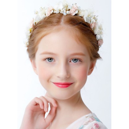 Flower Girl Alloy/Imitation Pearls Tiaras With Rhinestones/Applique/Faux Pearl