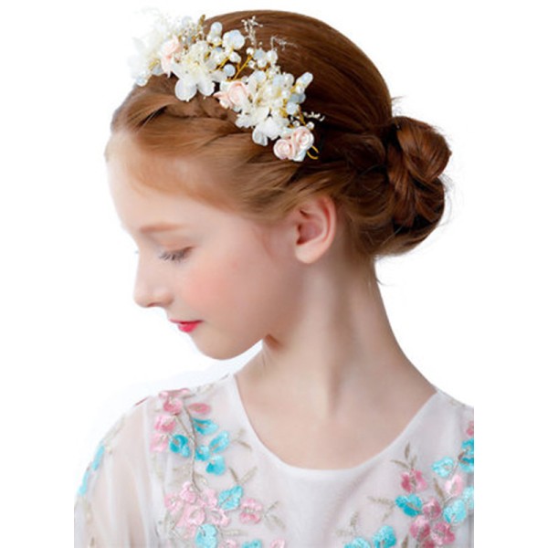 Flower Girl Alloy/Imitation Pearls Tiaras With Rhinestones/Applique/Faux Pearl