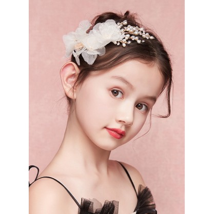 Flower Girl Tulle/Alloy/Imitation Pearls Tiaras With Flower/Pearl/Imitation Rhinestone