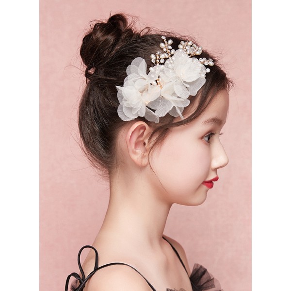 Flower Girl Tulle/Alloy/Imitation Pearls Tiaras With Flower/Pearl/Imitation Rhinestone