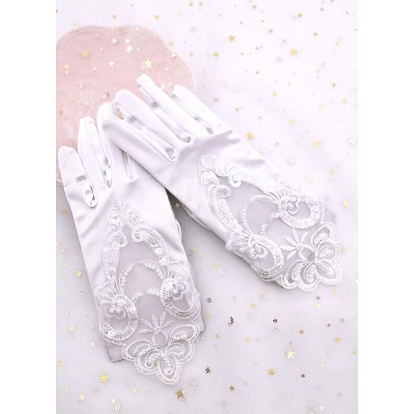 Flower Girl Elastic Satin/Lace With Lace